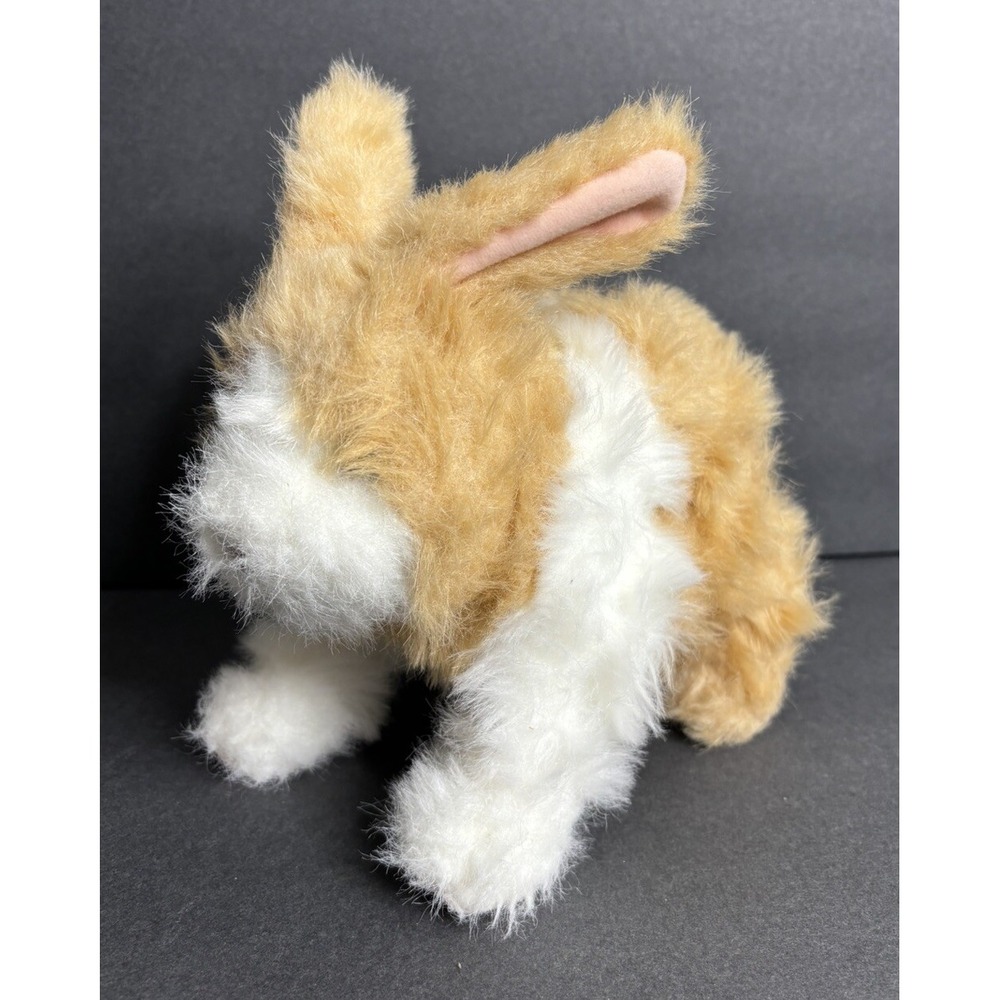 FurReal Friends Plush Bunny Rabbit Hop n Cuddle Tan & White Hasbro 2011 WORKS